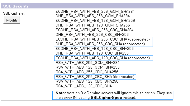 TLS Cipher Config